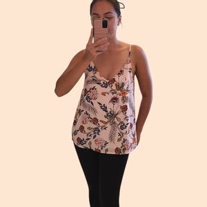 COTTON ON Floral Printed Pink Tank Top Size S